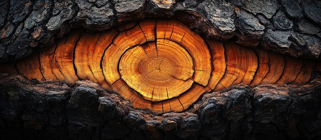 Ojo de dragón en la textura del tronco del árbol