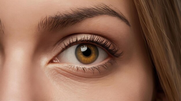 Foto ojo femenino diagnosticado con adelgazamiento de la córnea por queratocono