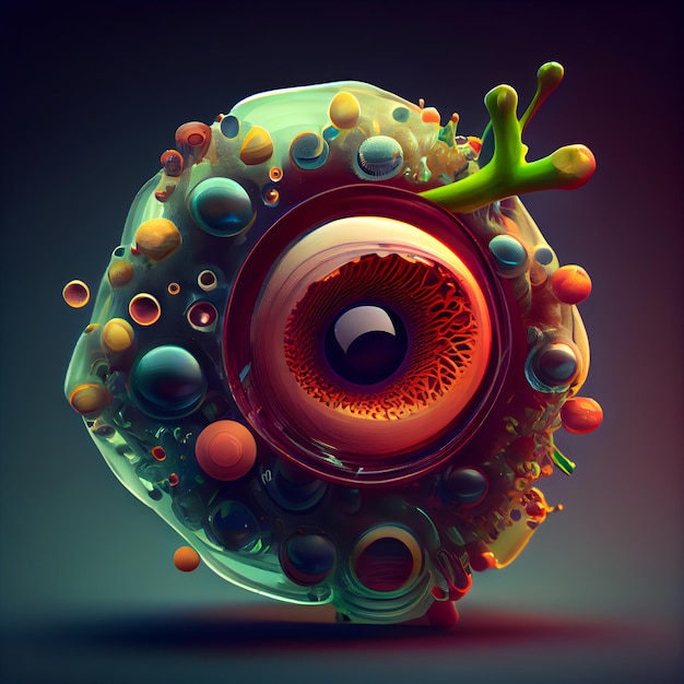 Ojo futurista ilustración 3d representación 3d