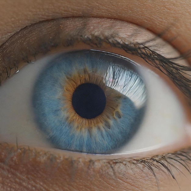 Foto ojo humano mujeres ojo azul macro lente de primer plano resolución 4k