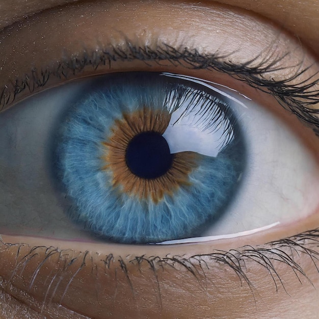 Foto ojo humano mujeres ojo azul macro lente de primer plano resolución 4k