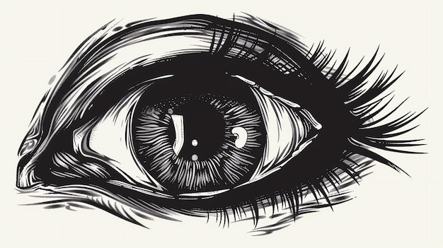 Foto ojo que todo lo ve ilustración vectorial de ojo realista dibujado a mano muy detallada