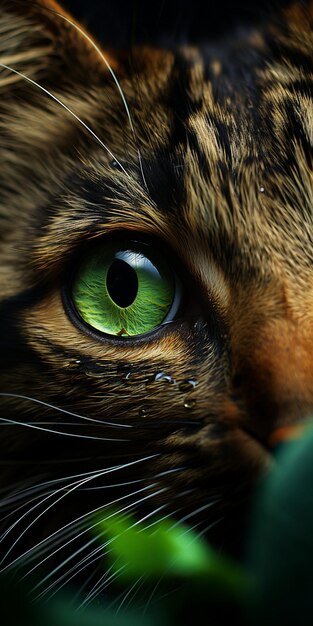 Foto ojo verde de un gato