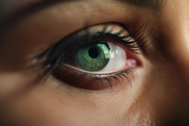 El ojo verde de una mujer con un ojo verde.