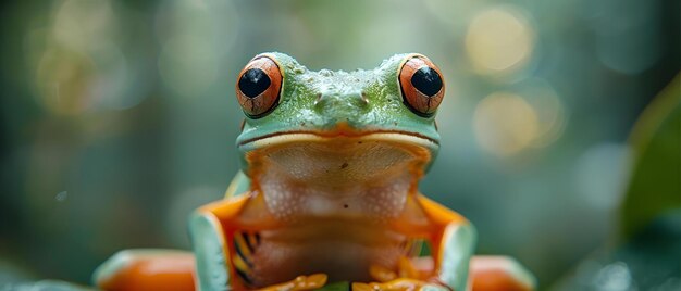 Foto los ojos del bosque concepto de rana de árbol costarricense fotografía de la naturaleza vida silvestre criaturas de la selva tropical colores vibrantes