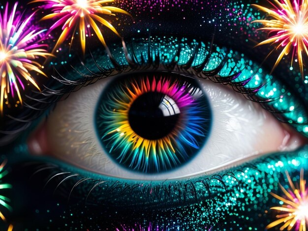 Foto los ojos brillantes son portales al mundo mágico de diwali