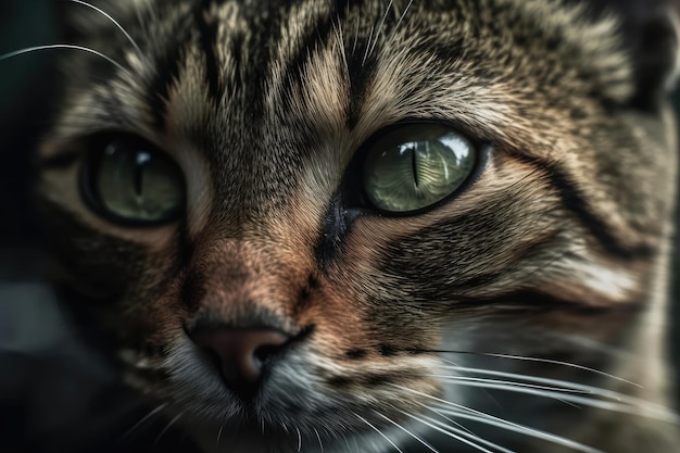 Ojos de gato capturados con óptica de mano Naturaleza de enfoque selectivo