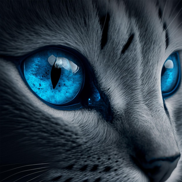 ojos de gato en color azul