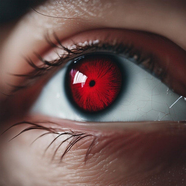 Ojos rojos llorando embrujados generados por ai