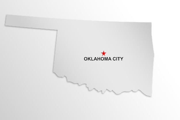 Oklahoma-Karte isoliert auf weißem Hintergrund