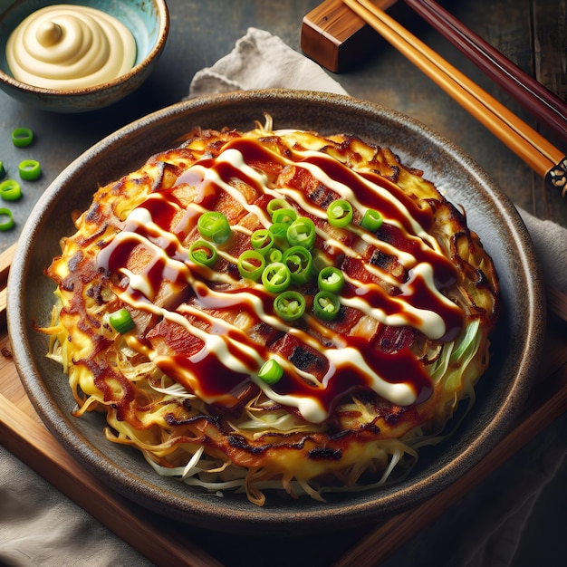 Foto okonomiyaki (en inglés)