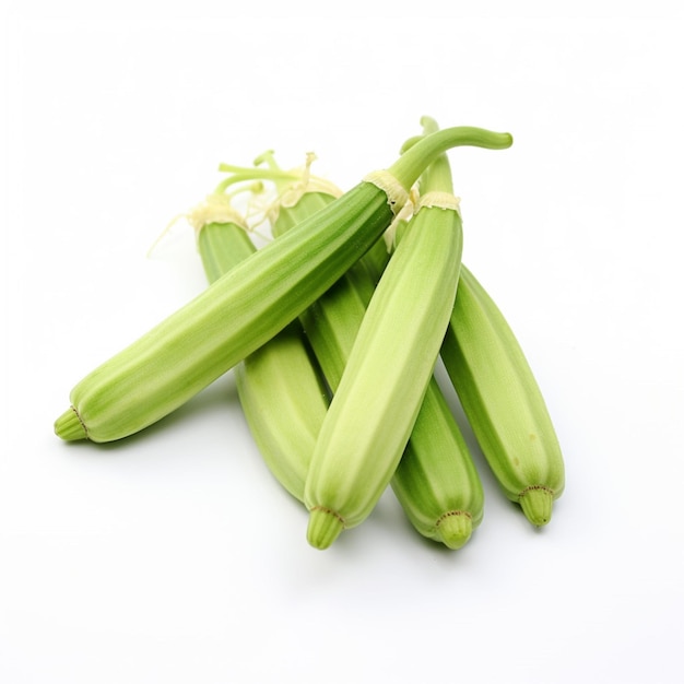 Okra con fondo blanco de alta calidad ultra hd