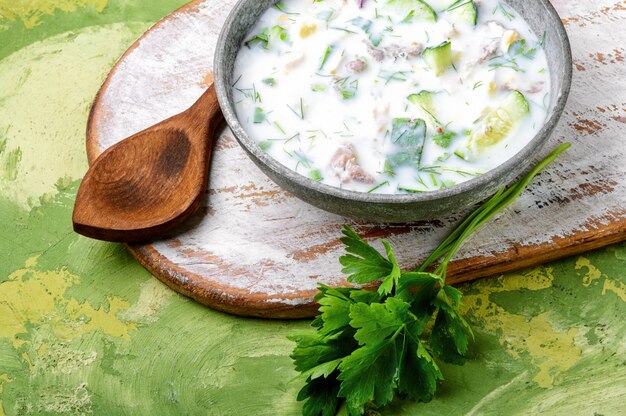 Okroshka, kalte Sommersuppe