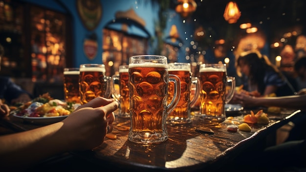 Oktoberfest Cerveja na mesa Bebida