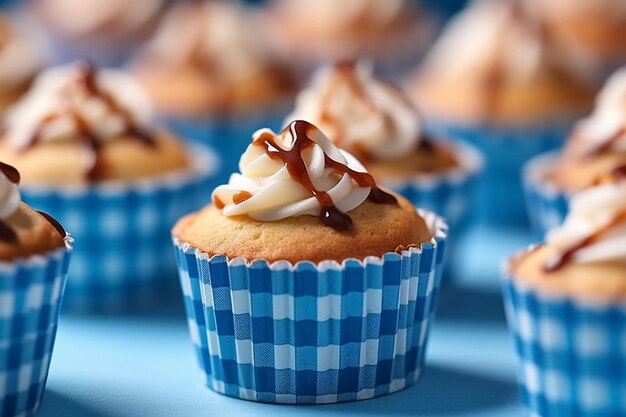 Oktoberfest delicia cupcakes com tema azul