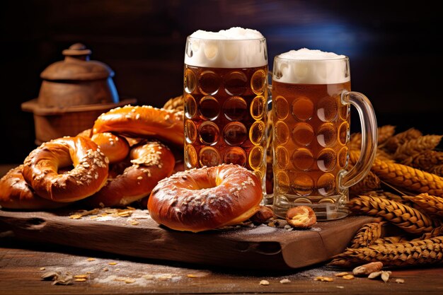 Oktoberfest leckere bayerische Festbier-Snacks