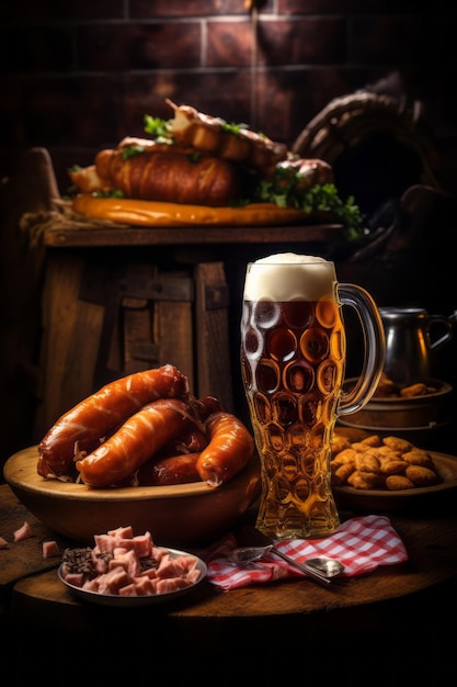 Oktoberfest leckere bayerische Festbier-Snacks