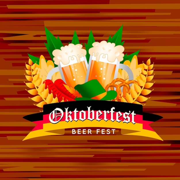 Foto oktoberfest-logo-estilo-madeira-fundo