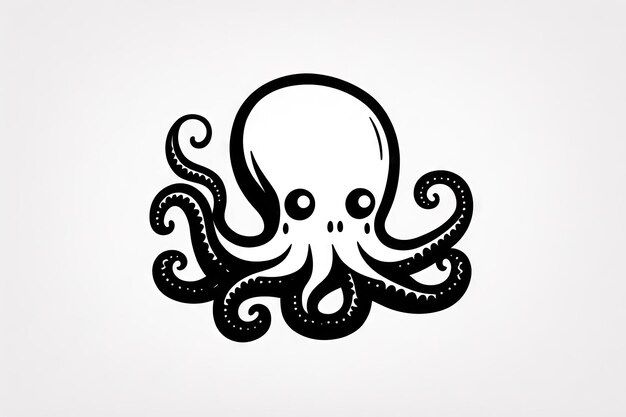 Oktopus-Grafik im minimalistischen Stil