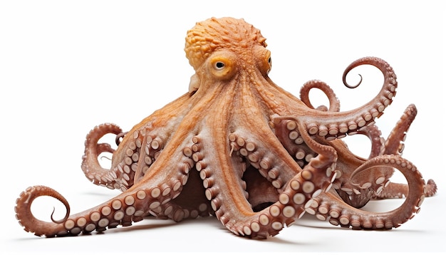 Oktopus isoliert auf weißem Hintergrund, Beschneidungspfad