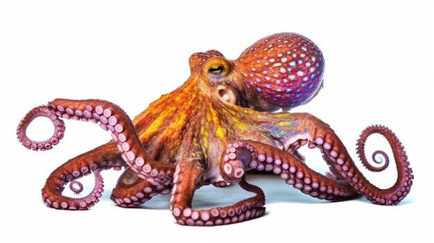 Oktopus mit einem Ball auf dem Rücken generativ ai