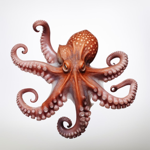 Oktopus mit weißem Hintergrund in hoher Qualität, Ultra HD