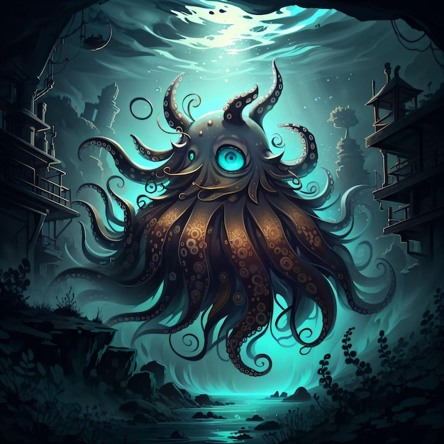 Oktopus unter Wasser