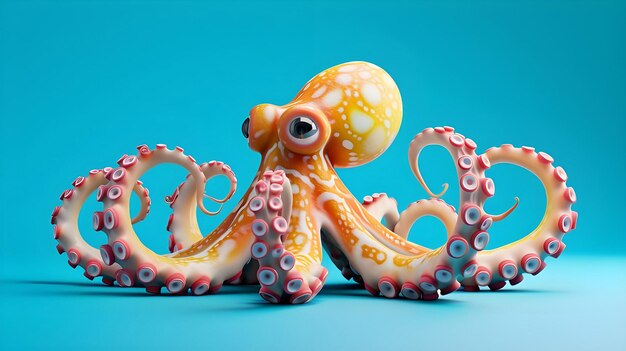 Foto oktopus vor weichem hintergrund ai generiert