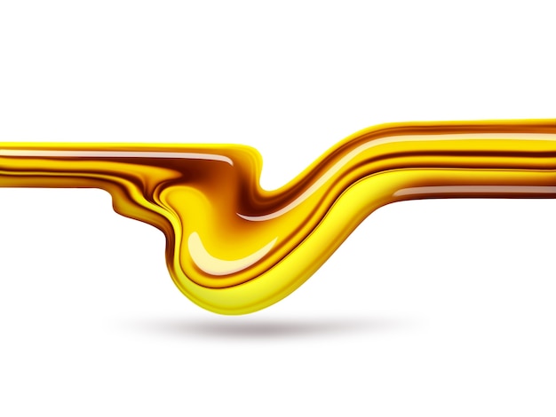 Ola de aceite sobre un fondo blanco