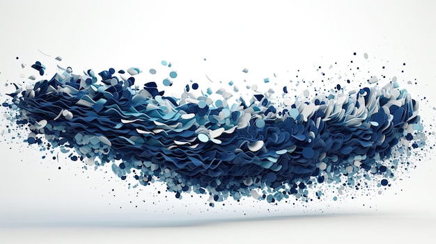 Una ola azul de confeti