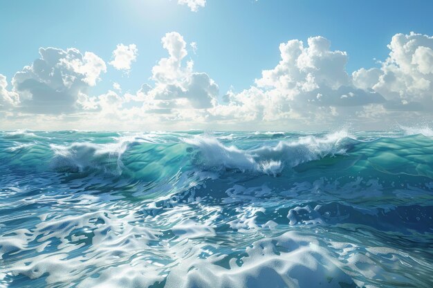 La ola azul del océano La ola azul de los océanos