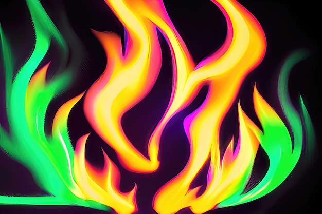 Foto ola de calor un movimiento brillante y colorido de fuego y remolinos