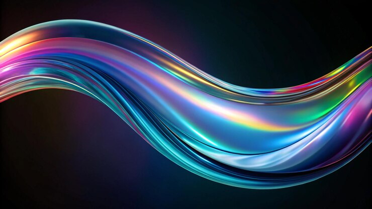 Foto una ola con colores de arco iris como un arco ires