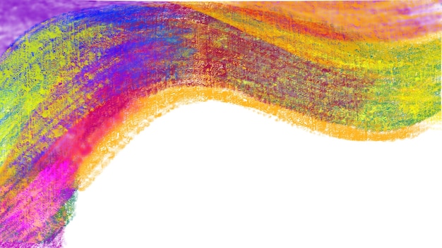 Una ola de colores se dibuja sobre una superficie blanca.