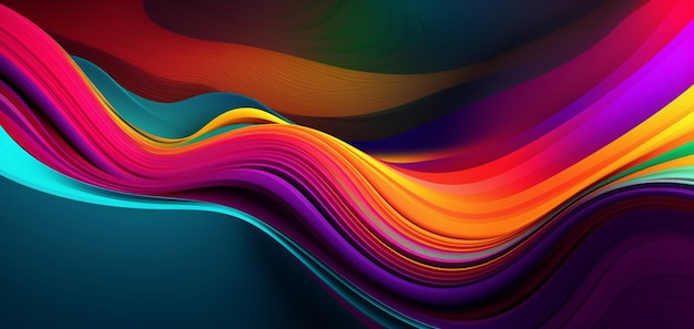 Una ola de colores en un fondo azul.