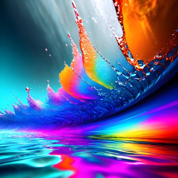 Ola de colores en el fondo de pantalla de agua