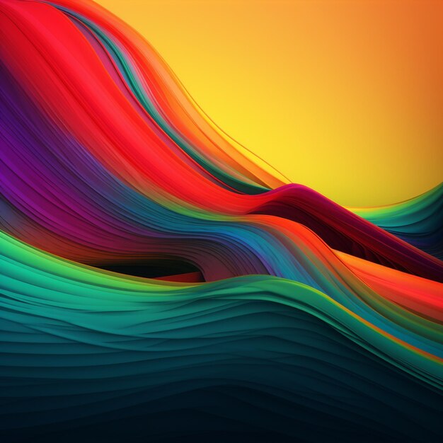 Una ola colorida con los colores del arcoíris.