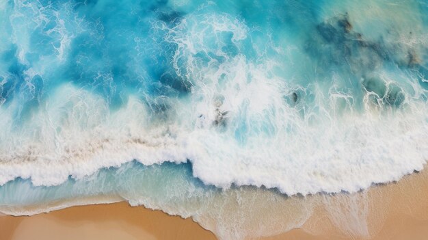 Una ola se está estrellando en una playa.