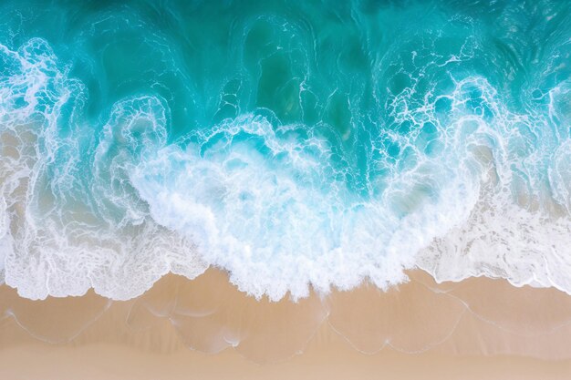 una ola se está rompiendo en una playa de arena
