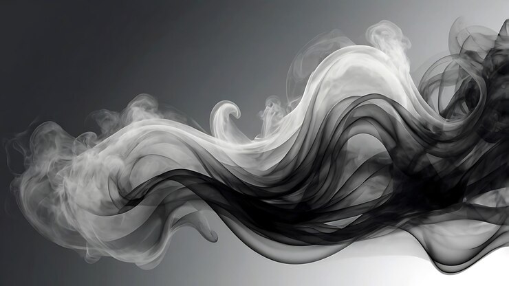 una ola de humo negro con un fondo negro que dice quot humo quot