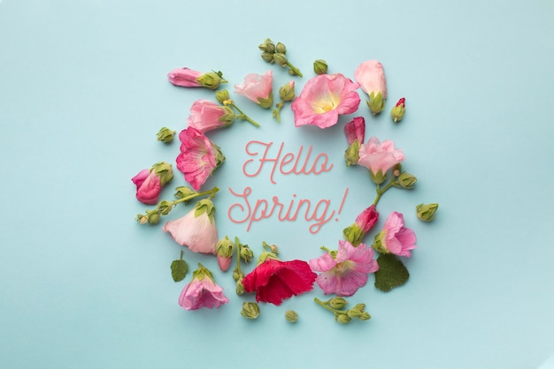 Olá linda colagem de primavera