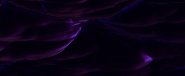 Ola de mar de neón oscuro Noche tormentosa que brilla intensamente 3d render ultravioleta