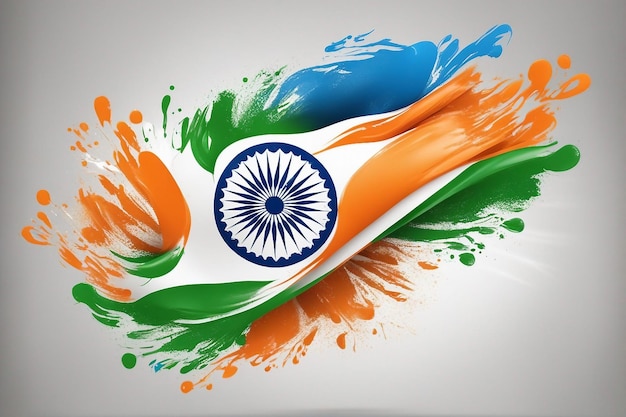 Ola de orgullo abrazando la textura del tema de la bandera india tricolor