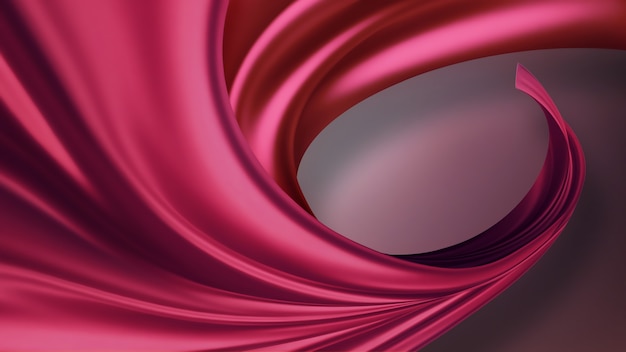Ola de pantalla completa de tela de seda rosa brillante como fondo