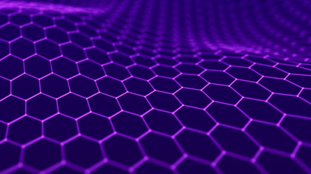 Ola de partículas Fondo abstracto con una onda dinámica Ilustración vectorial de grandes datos
