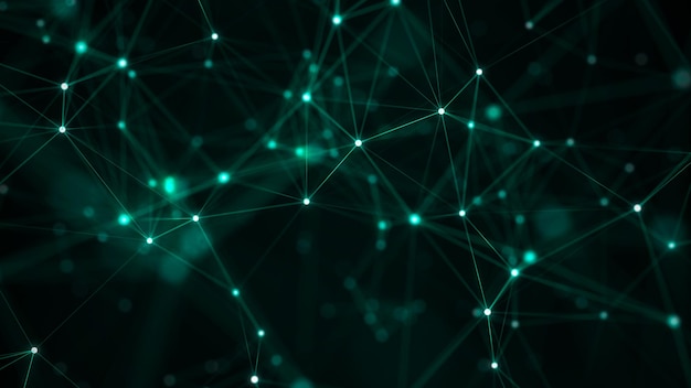Ola de partículas Fondo abstracto con una onda dinámica Ilustración vectorial de grandes datos