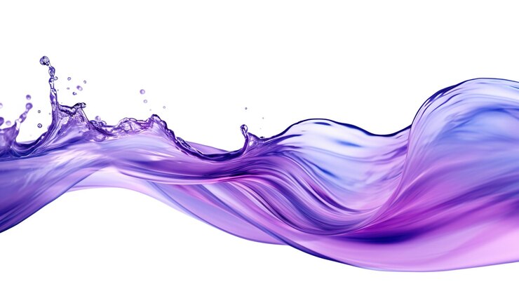 Foto una ola púrpura y azul está en el agua.