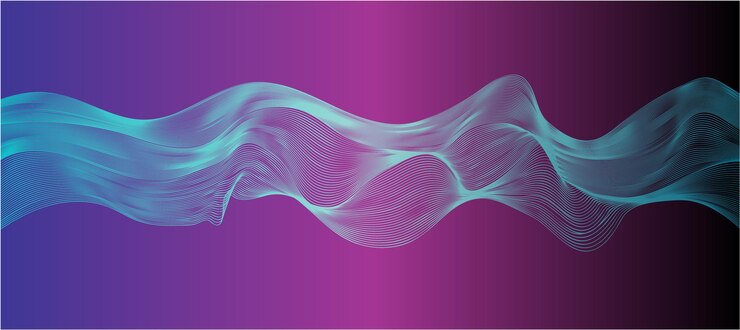 Foto ola púrpura con las líneas póster de color abstracto fondo de onda animación ilusión de pantalla de computadora