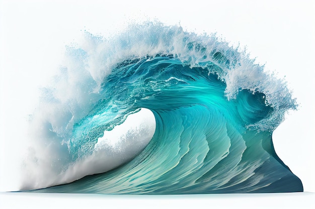 Ola de surf azul tropical No hay gente Hermosa ola de tubo azul profundo en el océano Aislado