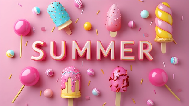 Foto olá texto de verão com composição de verão conceito bem-vindo ao post de verão
